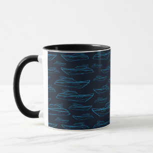 Mug Motif bleu de yacht