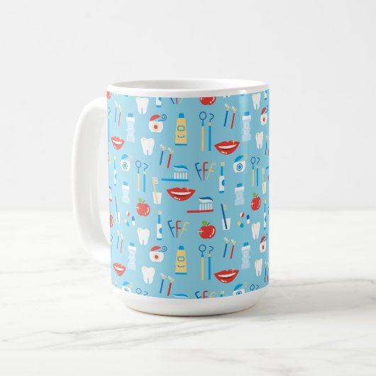 Mug Motif bleu dentaire (Devant gauche)
