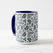 Mug Motif bleu et blanc de crypto-monnaie (Devant gauche)