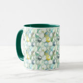 Mug Motif bleu et vert de Honycomb d'aquarelle (Devant gauche)
