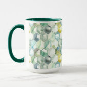 Mug Motif bleu et vert de Honycomb d'aquarelle (Gauche)