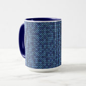 Mug Motif bleu Knit (Devant gauche)