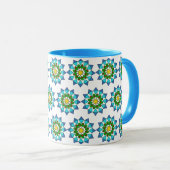 Mug - Motif bleu Mandala (Devant droit)