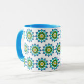 Mug - Motif bleu Mandala (Devant gauche)