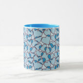 Mug Motif bleu moderne mignon de coeurs (Centre)