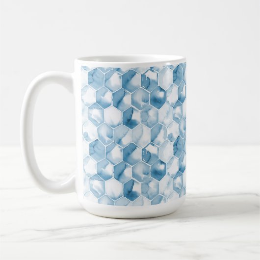 Mug Motif bleu mou de Canotype d'aquarelle (Gauche)