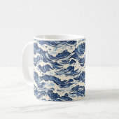 Mug Motif Bleu Ondulé (Devant gauche)