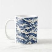 Mug Motif Bleu Ondulé (Gauche)