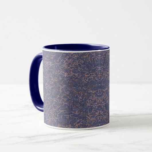 Mug Motif bleu simple Abstrait filetage (Devant gauche)
