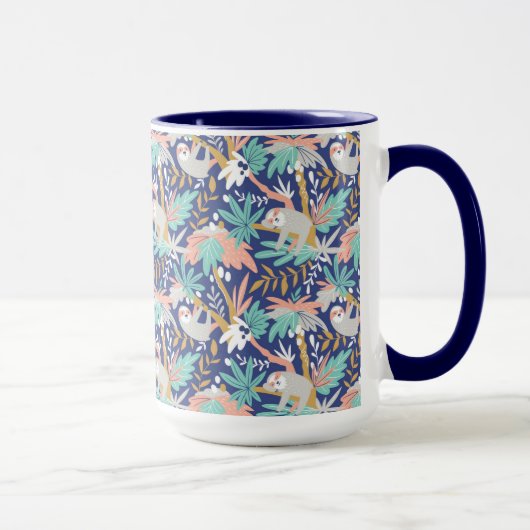 Mug Motif bleu tropical de paresse (Droite)