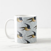 Mug Motif bleu vintage d'oiseaux d'hirondelle (Gauche)