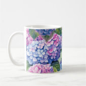 Mug Motif bleu violet rose Hydrangea (Gauche)