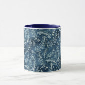 Mug Motif Blue Indigo Feuille Twigs (Centre)