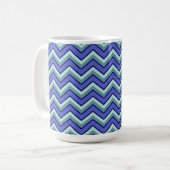 Mug Motif Blue Sapphire Chevron (Devant gauche)