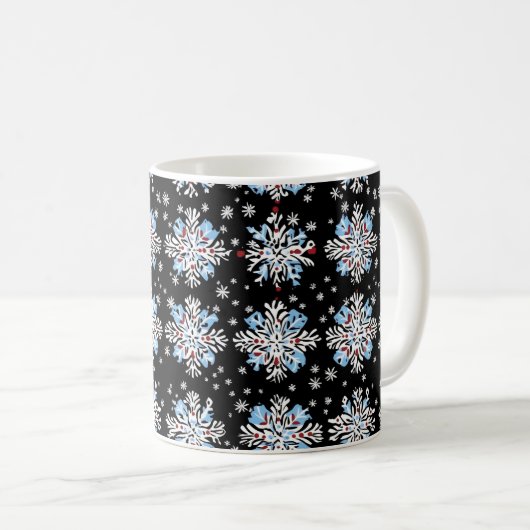 Mug Motif Blue Snowflake (Devant droit)