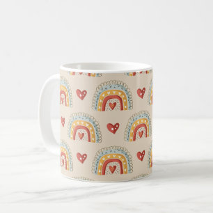 Mug Motif Boho Rainbow Doodle