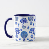 Mug Motif Bonsai Trees en Bleu et Blanc Cobalt (Gauche)
