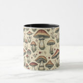 Mug Motif botanique de Champignons en Brown et beige (Centre)