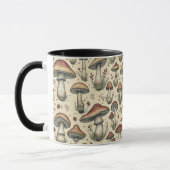 Mug Motif botanique de Champignons en Brown et beige (Gauche)