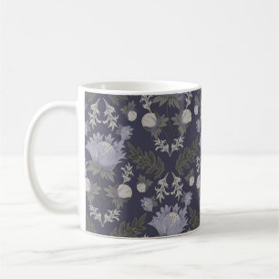Mug Motif botanique de couleur bleue de style vintage