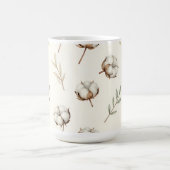 Mug Motif botanique de fleur de coton doux (Centre)