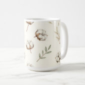 Mug Motif botanique de fleur de coton doux (Devant droit)