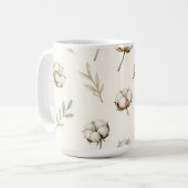 Mug Motif botanique de fleur de coton doux (Devant gauche)
