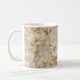 Mug Motif botanique papillon magnolia doux