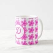 Mug motif botanique rose monogramme (Devant droit)