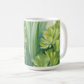 Mug Motif botanique vert de céleri luxuriant (Devant droit)