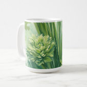 Mug Motif botanique vert de céleri luxuriant (Devant gauche)