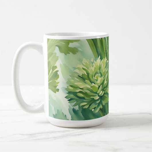 Mug Motif botanique vert de céleri luxuriant (Gauche)