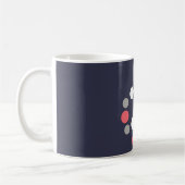 Mug Motif Boules Cercles Gris Blanc Corail Rose (Gauche)