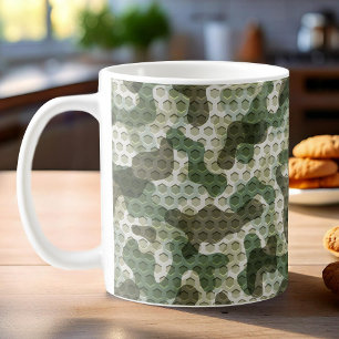 Mug Motif Camo vert dans les tons terre avec grille