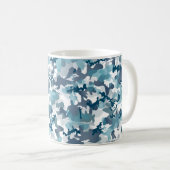 Mug Motif camouflage Camo bleu dans les tons marine (Devant droit)