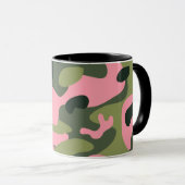 Mug Motif Camouflage rose et vert pour fille (Devant droit)