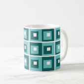 Mug Motif Carré géométrique bleu rétro (Devant droit)