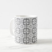 Mug Motif Carré géométrique noir et blanc (Devant gauche)