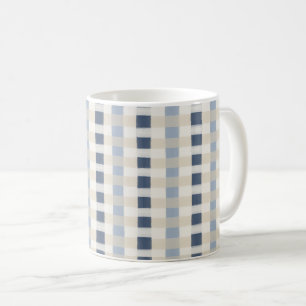 Mug Motif carreau côtier bleu artistique sans couture