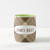 Mug motif carreau marron avec nom (Centre)