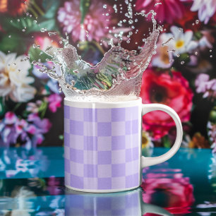Mug Motif carreauté lavande monotone