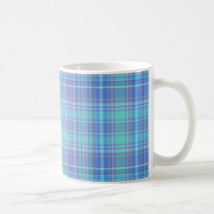 Mug Motif carreaux bleu pastel