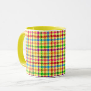 Mug Motif carreaux jaune coloré