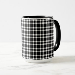 Mug Motif carreaux noir blanc