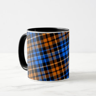Mug Motif carreaux tartan orange bleu noir
