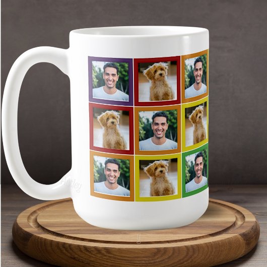 Mug Motif Carrés Photo Patchwork Arc-en-Ciel pour Anim