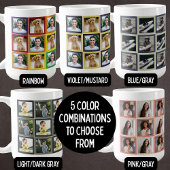 Mug Motif Carrés Photo Patchwork Arc-en-Ciel pour Anim