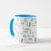 Mug Motif célèbre de points de repère (Devant gauche)
