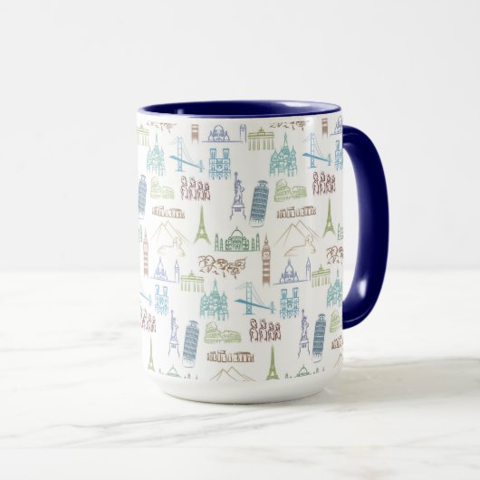 Mug Motif célèbre de points de repère (Devant droit)