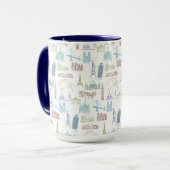 Mug Motif célèbre de points de repère (Devant gauche)